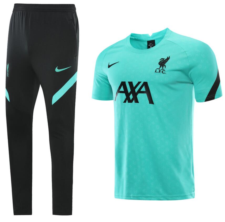 2021/22 Liverpool Green Training Kits Shirt with Pants